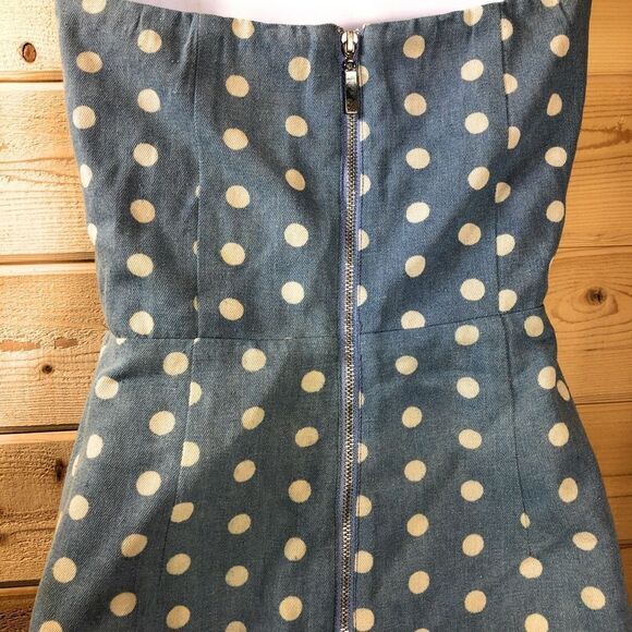 Line & Dot Strapless Polka Dot Denim Dress - Picture 7 of 7